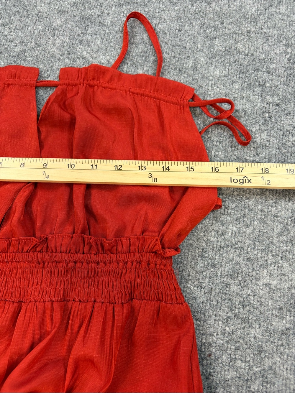 Nasty Gal Rust Red Halter Chic Summer Vacation Ruffle Romper | Size 10 - Picture 11 of 12